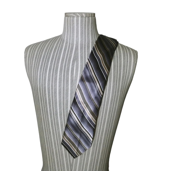 Arrow USA Silk Suit  Tie Gray Black Beige - Picture 1 of 5